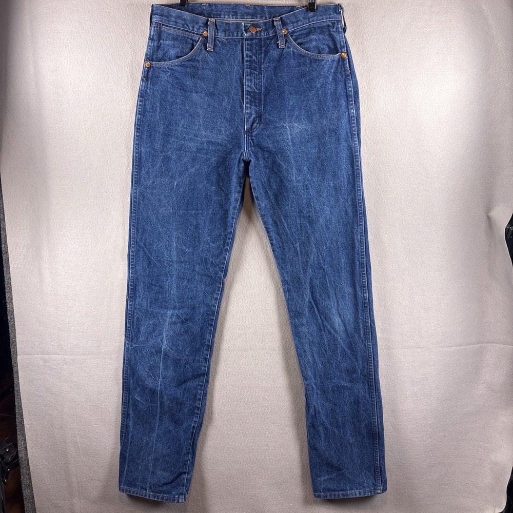 Vintage Wrangler Jeans Cowboy Cut 34x36 (Fits 33x34) Dark Wash 13MWZ Patina USA